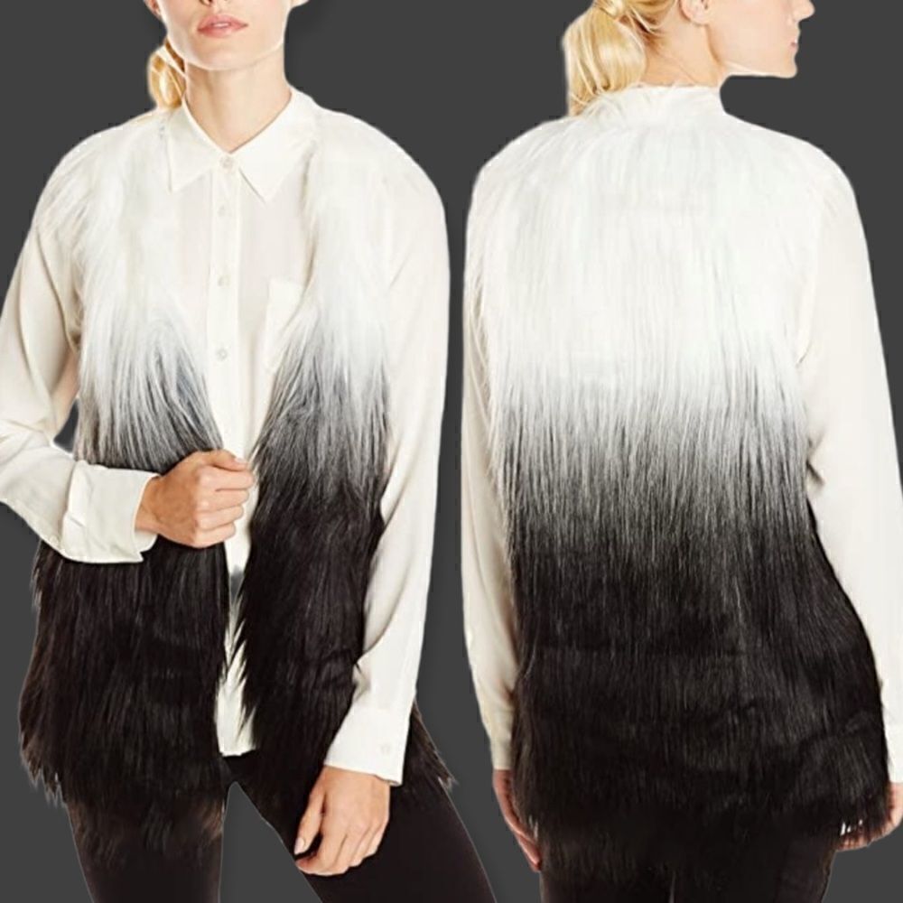 NWT Kensie Ombré Faux Fur Vest M